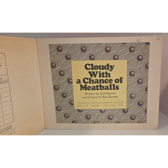 Cloudy With a Chance of Meatballs Vintage Book 1989 Houghton Mifflin Preowned - Picture 10 of 16